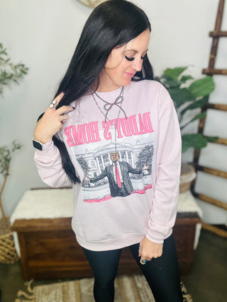 Pink Trump Daddy's Home Sweatshirt-Pullovers-Motis & CO-Motis & Co Boutique, Women's Fashion Boutique in Carthage, Missouri