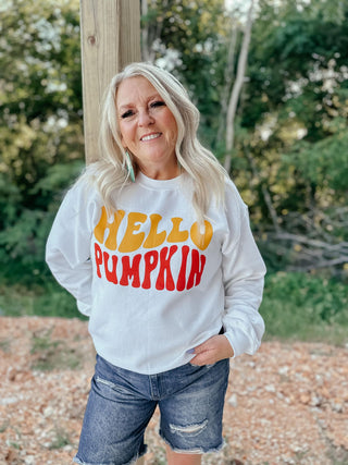 Hello Pumpkin Graphic Sweatshirt-Sweaters-RC-Motis & Co Boutique, Women's Fashion Boutique in Carthage, Missouri