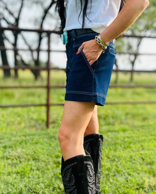 Loretta Denim Trouser Shorts-Shorts-2 Fly-Motis & Co Boutique, Women's Fashion Boutique in Carthage, Missouri
