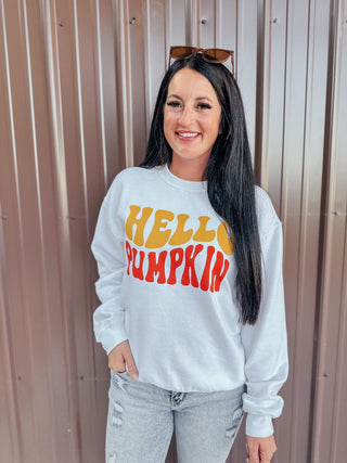 Hello Pumpkin Graphic Sweatshirt-Sweaters-RC-Motis & Co Boutique, Women's Fashion Boutique in Carthage, Missouri