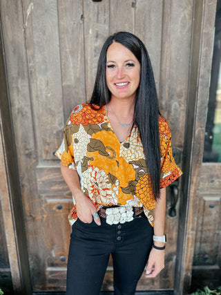 Picking Blooms Blouse in Amber Mix-Womens-Ave-Motis & Co Boutique, Women's Fashion Boutique in Carthage, Missouri