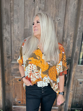 Picking Blooms Blouse in Amber Mix-Womens-Ave-Motis & Co Boutique, Women's Fashion Boutique in Carthage, Missouri