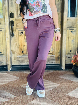 Bart Elastic Waist Straight Leg Pant - Cocoa