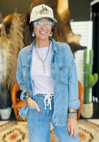 Remi Chambray Button Down Shirt-Long Sleeves-blu pepper-Motis & Co Boutique, Women's Fashion Boutique in Carthage, Missouri