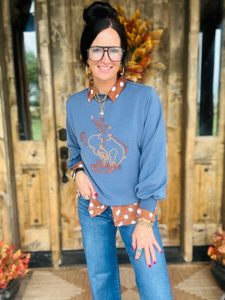 Hold Your Horses Mock Neck Sweatshirt