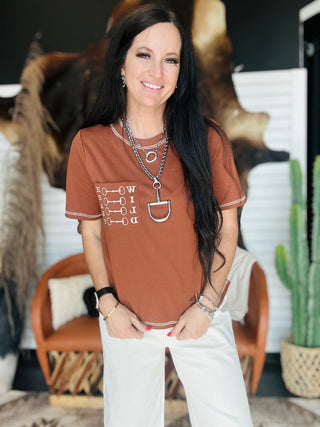 Wild Heart Brown Bit Tee-Short Sleeves-Lucky & Blessed-Motis & Co Boutique, Women's Fashion Boutique in Carthage, Missouri