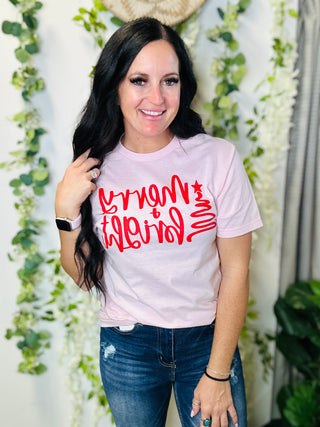 Merry and Bright Pink Graphic Tee-Graphic Tees-P&PD-Motis & Co Boutique, Women's Fashion Boutique in Carthage, Missouri