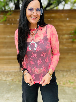 Larsa Sheer Lace Mesh Tops-Long Sleeves-Turquoise Haven-Motis & Co Boutique, Women's Fashion Boutique in Carthage, Missouri