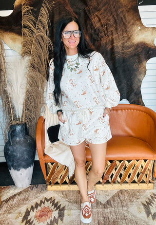 Cali Cowboy Boot Fleece Short Set-Sets-Urban Daizy-Motis & Co Boutique, Women's Fashion Boutique in Carthage, Missouri