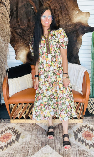 Jody Floral Print Midi Dress