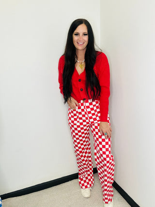 Button Front Cardigan Sweater in Red - Holly-Cardigans-Zenana-Motis & Co Boutique, Women's Fashion Boutique in Carthage, Missouri