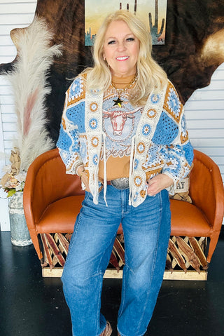 Colby Crochet Granny Square Cardigan-Scarf-POL-Motis & Co Boutique, Women's Fashion Boutique in Carthage, Missouri