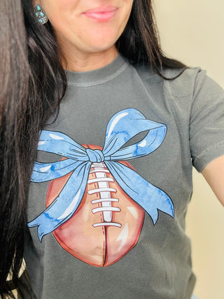 Football Ribbon Game Day Tee-Graphic Tees-Dash Forward-Motis & Co Boutique, Women's Fashion Boutique in Carthage, Missouri