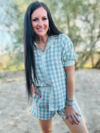 Cara Checkered Top and Short Set-Shorts-Very J-Motis & Co Boutique, Women's Fashion Boutique in Carthage, Missouri