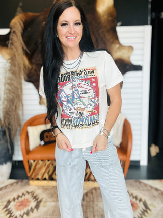 XOXO Houston Team Roper Boxy Graphic Tee-Graphic Tees-XOXO ART & Co-Motis & Co Boutique, Women's Fashion Boutique in Carthage, Missouri