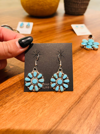 Juliana Authentic Turquoise Cluster Earrings-Earrings-Motis & CO-Motis & Co Boutique, Women's Fashion Boutique in Carthage, Missouri