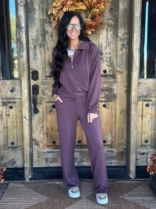Bart Elastic Waist Straight Leg Pant - Cocoa