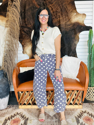 Hank Polka Dot Barrel Pants - Plum-Pants-ee: some-Motis & Co Boutique, Women's Fashion Boutique in Carthage, Missouri