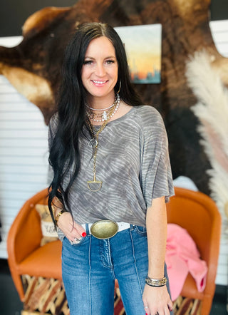 Suri Zebra Print Pocket Tee-Short Sleeves-POL-Motis & Co Boutique, Women's Fashion Boutique in Carthage, Missouri