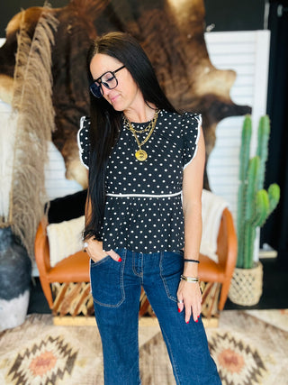 Dottie Black and White Polka Dot Top