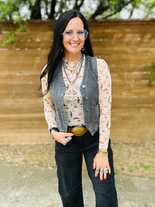 Desert Dreams Sheer Mesh Top-Long Sleeves-Howdy Hanny-Motis & Co Boutique, Women's Fashion Boutique in Carthage, Missouri