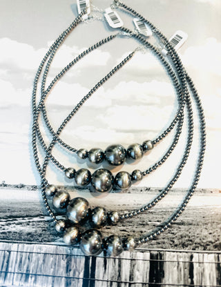 16mm Graduated Sterling Silver Pearl Necklace