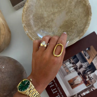 Chunky Gold Adjustable Circle Ring | The Amanda-Rings-ChanSutt-Motis & Co Boutique, Women's Fashion Boutique in Carthage, Missouri