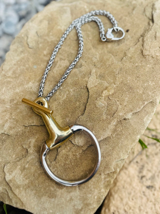 Toggle Mixed Metal Snaffle Bit Necklace-Necklaces-V2-Motis & Co Boutique, Women's Fashion Boutique in Carthage, Missouri