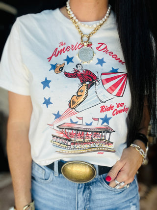 XOXO American Dream Western Boxy Tee-Graphic Tees-XOXO ART & Co-Motis & Co Boutique, Women's Fashion Boutique in Carthage, Missouri