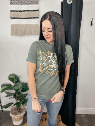 Thunderbird Western Graphic Tee Green-Graphic Tees-L&B Life-Motis & Co Boutique, Women's Fashion Boutique in Carthage, Missouri