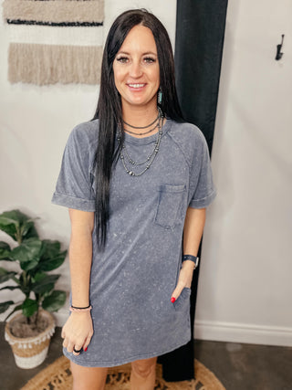 Kicking it Casual T-Shirt Dress Blue-Dresses-Very J-Motis & Co Boutique, Women's Fashion Boutique in Carthage, Missouri