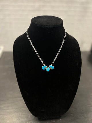 Hada Authentic Kingman Turquoise 3 Stone Necklace-Necklaces-Motis & CO-Motis & Co Boutique, Women's Fashion Boutique in Carthage, Missouri