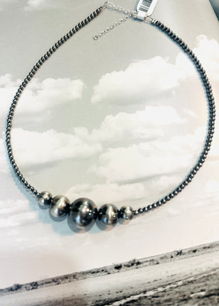 16mm Graduated Sterling Silver Pearl Necklace