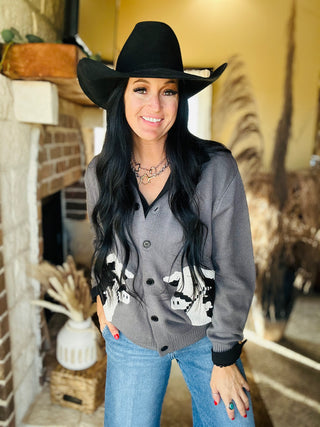Black Baldy Cattle Cardigan-Cardigans-2 Fly-Motis & Co Boutique, Women's Fashion Boutique in Carthage, Missouri