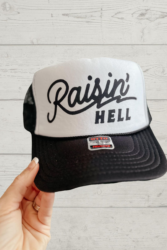 Black Raisin' Hell Trucker Hat