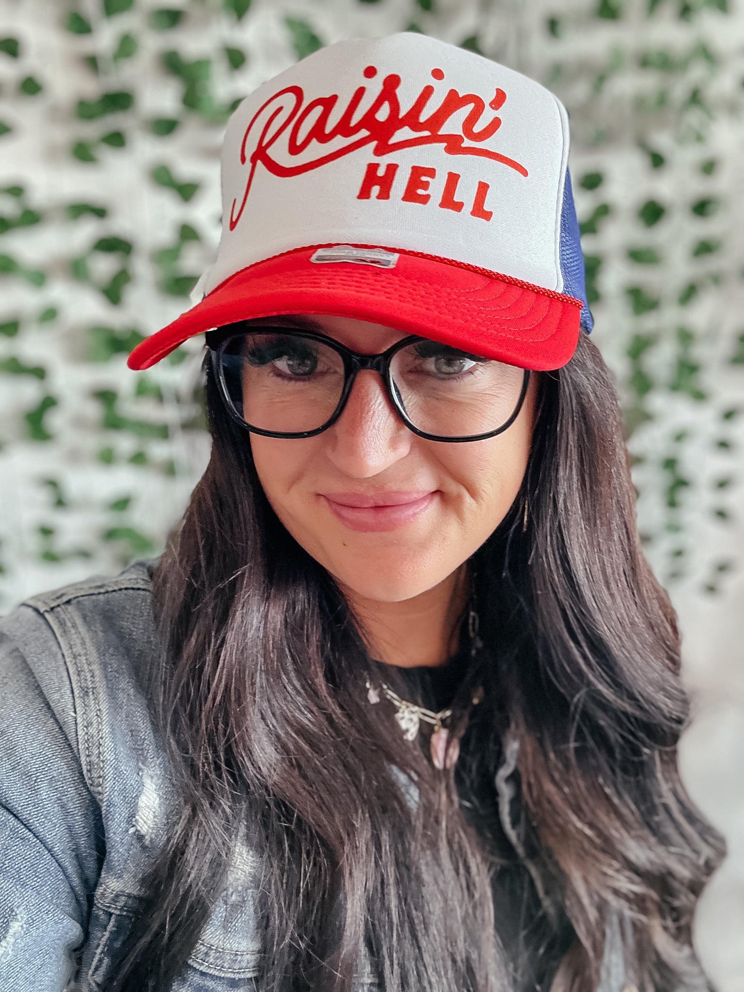 Red, White and Blue Raisin' Hell Trucker Hat