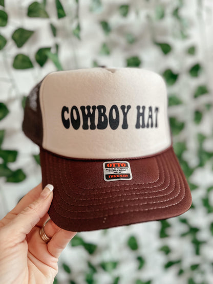 Tan and Brown Cowboy Trucker Hat