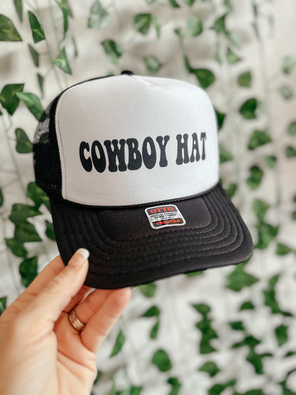 Black and White Cowboy Trucker Hat