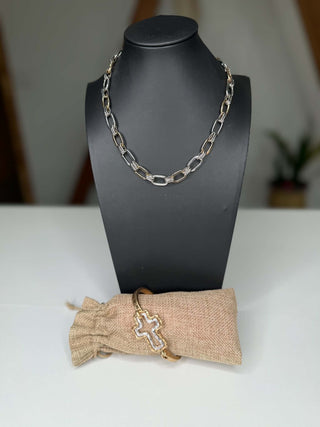 Valley Mixed Metal Link Necklace-Necklace-What's Hot-Motis & Co Boutique, Women's Fashion Boutique in Carthage, Missouri