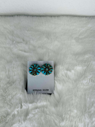 Tricia Turquoise Mini Cluster Earrings-Earrings-Touch of Gallop-Motis & Co Boutique, Women's Fashion Boutique in Carthage, Missouri