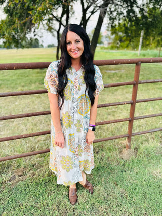 Cali Snap Front Boho Print Dress-Dresses-GiGiO-Motis & Co Boutique, Women's Fashion Boutique in Carthage, Missouri