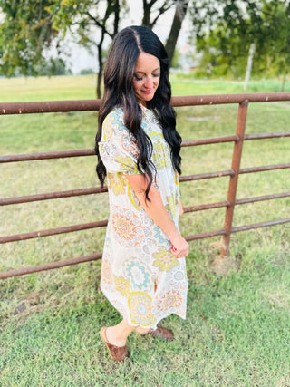 Cali Snap Front Boho Print Dress-Dresses-GiGiO-Motis & Co Boutique, Women's Fashion Boutique in Carthage, Missouri