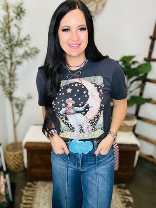 Cowboy in The Moon Graphic Tee XOXO-Graphic Tees-XOXO ART-Motis & Co Boutique, Women's Fashion Boutique in Carthage, Missouri