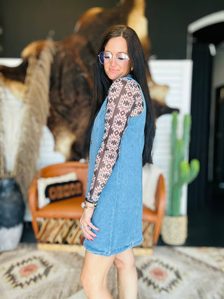 Carla Denin Button Front Dress-Dresses-HYFVE-Motis & Co Boutique, Women's Fashion Boutique in Carthage, Missouri