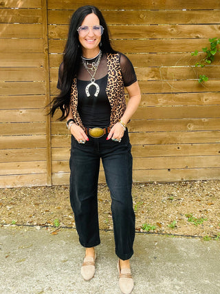 Cher Cheetah Button Up Vest-Vests-Turquoise Haven-Motis & Co Boutique, Women's Fashion Boutique in Carthage, Missouri
