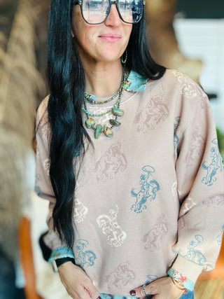 Clara Cowboy Print Sweatshirt