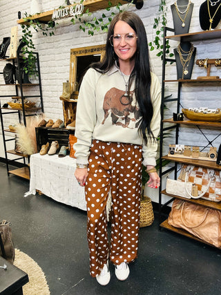 Herford Bull Mocha Sweatshirt-Pullovers-Hank & Scoot-Motis & Co Boutique, Women's Fashion Boutique in Carthage, Missouri