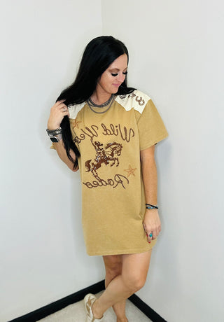 Wild West Rodeo Western T-Shirt Dress-Dresses-Blue B-Motis & Co Boutique, Women's Fashion Boutique in Carthage, Missouri