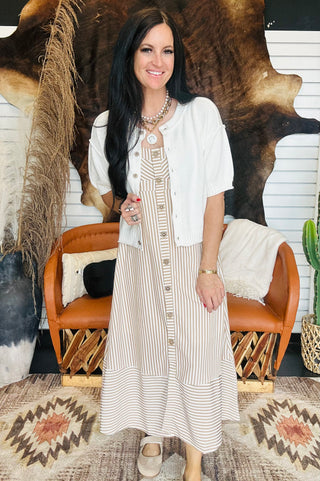 Nila Button Front Sweater Top-Short Sleeves-blu pepper-Motis & Co Boutique, Women's Fashion Boutique in Carthage, Missouri