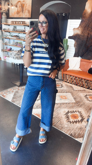 Derek Dark Wash Polka Dot Jeans